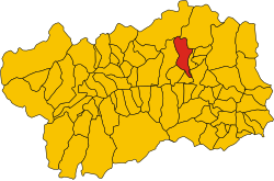 Map of comune of Torgnon (region Aosta Valley, Italy)